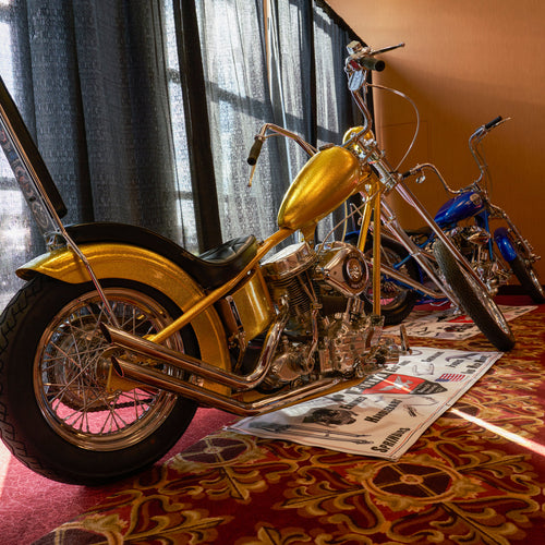 Vintage motorcycle display